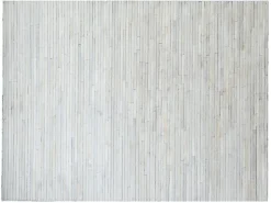 Tapis en cuir cousu blanc L.240 x l.180 cm