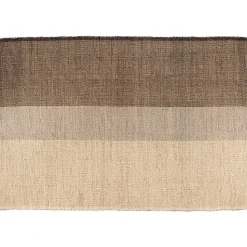 Tapis en jonc de mer et coton carbone Karan