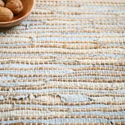 Tapis en matière recyclée - Japandi - Couleurs nudes - 120 x 170 cm