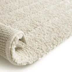 Tapis en relief géométrique - Andréa - Ecru et beige - 80 x 150 cm