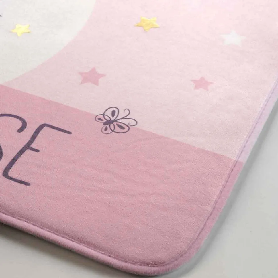 Tapis Enfant Imprimé "Petite étoile" 45x75cm Rose