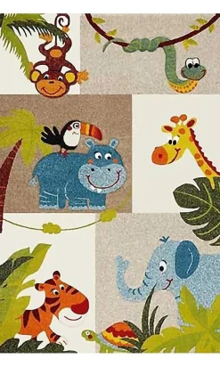 Tapis Enfant JUNGLE Multicolore - 120x160cm