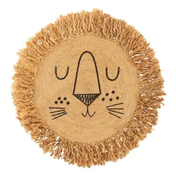 Tapis enfant "Lion" - jute - D. 90 x P. 1 cm - D90 cm - Atmosphera
