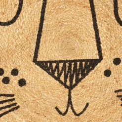 Tapis enfant "Lion" - jute - D. 90 x P. 1 cm - D90 cm - Atmosphera