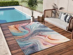 Tapis extérieur ATTICGO multicolore rectangulaire abstrait 160x230 cm SAMARA