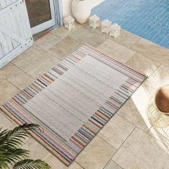 Tapis extérieur ATTICGO multicolore rectangulaire géométrique 80x150 cm SAMARA