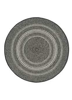 Tapis extérieur ATTICGO noir rond intérieur-extérieur diam.120 cm SILVANA