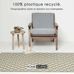 Tapis extérieur terrasse réversible - Tapis de jardin imperméable et résistant UV - May - Gris - 180x270 cm - HOMESCAPES