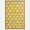 Tapis extérieur terrasse réversible - Tapis de jardin imperméable résistant UV - Nid d'abeille - Jaune - 180x120 cm - HOMESCAPES