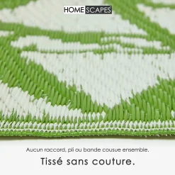 Tapis extérieur terrasse réversible - Tapis de jardin imperméable et résistant UV - Zena - Vert - 180x270 cm - HOMESCAPES
