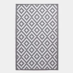 Tapis extérieur terrasse réversible - Tapis de jardin imperméable et résistant UV - Zoe - Gris - 150x240 cm - HOMESCAPES
