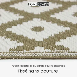 Tapis extérieur terrasse réversible - Tapis de jardin imperméable et résistant UV - May - Gris - 150x240 cm - HOMESCAPES