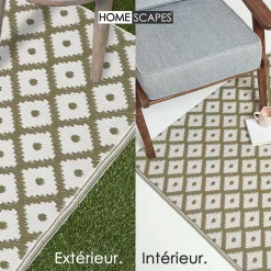 Tapis extérieur terrasse réversible - Tapis de jardin imperméable et résistant UV - May - Gris - 150x240 cm - HOMESCAPES