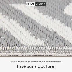 Tapis extérieur terrasse réversible - Tapis de jardin imperméable et résistant UV - Luna - Gris- 150x240 cm - HOMESCAPES