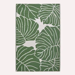 Tapis extérieur terrasse réversible - Tapis de jardin imperméable et résistant UV - Ada - Vert- 150x240 cm - HOMESCAPES