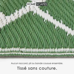 Tapis extérieur terrasse réversible - Tapis de jardin imperméable et résistant UV - Ada - Vert- 150x240 cm - HOMESCAPES