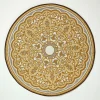 Tapis extérieur terrasse réversible rond - Tapis de jardin imperméable et résistant UV - Rae - Jaune - 180 cm - HOMESCAPES