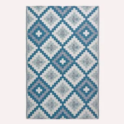 Tapis extérieur terrasse réversible - Tapis de jardin imperméable et résistant UV - Mia - Bleu - 150x240 cm - HOMESCAPES