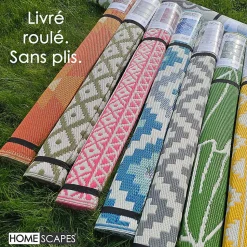 Tapis extérieur terrasse réversible - Tapis de jardin imperméable et résistant UV - Mia - Bleu - 150x240 cm - HOMESCAPES