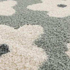 Tapis fleurs maximalistes - Apolline - Gris bleuté - 160 x 230 cm