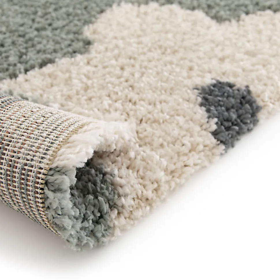 Tapis fleurs maximalistes - Apolline - Gris bleuté - 160 x 230 cm