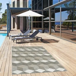 Tapis graphique Essenza Marron - Cubes 3D - 200 x 290 cm