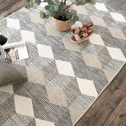 Tapis graphique Essenza Marron - Cubes 3D - 200 x 290 cm