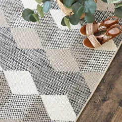 Tapis graphique Essenza Marron - Cubes 3D - 200 x 290 cm