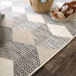 Tapis graphique Essenza Marron - Cubes 3D - 200 x 290 cm