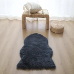 Tapis Hegoa bleu marine 60 x 90 cm GoodHome