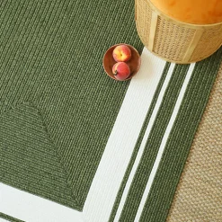 Tapis imitation fibres naturelles extérieur et intérieur - Provence - Vert forêt - 120 x 170 cm