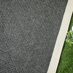 Tapis imitation fibres naturelles extérieur et intérieur - Provence - Gris et beige - 120 x 170 cm