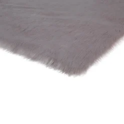 Tapis imitation mouton GoodHome 110 x 140 cm gris