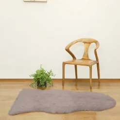 Tapis imitation mouton GoodHome 110 x 140 cm gris