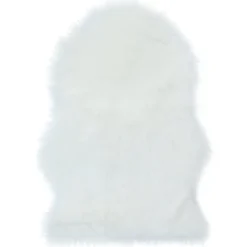 Tapis imitation peau de mouton Hegoa blanc GoodHome L.90 x l.60 cm