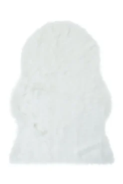 Tapis imitation peau de mouton Hegoa blanc GoodHome L.140 x l.110 cm