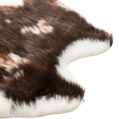 Tapis imitation peau de vache blanc et marron L.100 x l.94cm