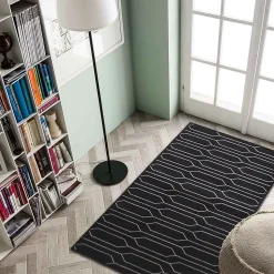 Tapis intérieur absorbant Bromberg imprimé géométrique gris L.120 x l.80 x ep.0,5 cm GoodHome