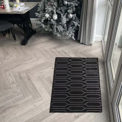 Tapis intérieur absorbant Bromberg imprimé géométrique gris L.90 x l.60 x ep.0,5 cm GoodHome