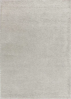Tapis intérieur ATTICGO argent rectangulaire shaggy uni 60x120 cm ATLAS