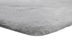 Tapis intérieur ATTICGO argent rectangulaire shaggy uni 60x100 cm ALPACA
