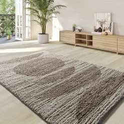 Tapis intérieur ATTICGO beige rectangulaire scandinave 140x200 cm LIMA