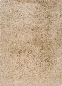 Tapis intérieur ATTICGO beige rectangulaire shaggy uni 140x200 cm ALPACA