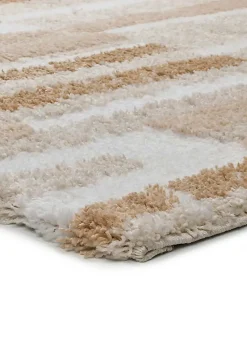Tapis intérieur ATTICGO beige rectangulaire shaggy géométrique 160x230 cm SERENE TERRA