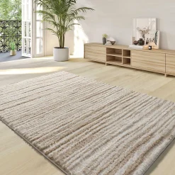 Tapis intérieur ATTICGO beige rectangulaire scandinave 120x170 cm LIMA