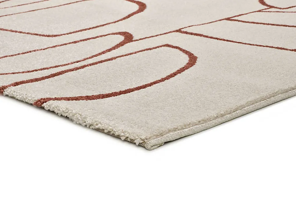 Tapis intérieur ATTICGO beige / cuivre rectangulaire géométrique 80x150 cm BERUTI
