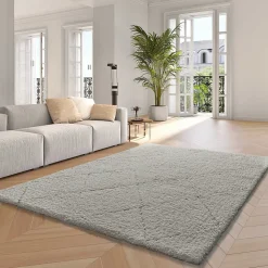 Tapis intérieur ATTICGO blanc rectangulaire shaggy 120x170 cm ATESA