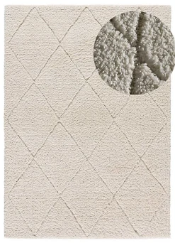 Tapis intérieur ATTICGO blanc rectangulaire shaggy 120x170 cm ATESA