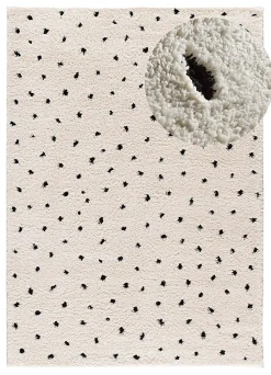 Tapis intérieur ATTICGO blanc rectangulaire shaggy scandinave 60x120 cm ATESA