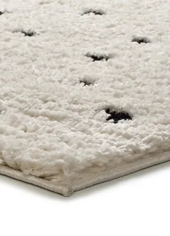 Tapis intérieur ATTICGO blanc rectangulaire shaggy scandinave 60x120 cm ATESA
